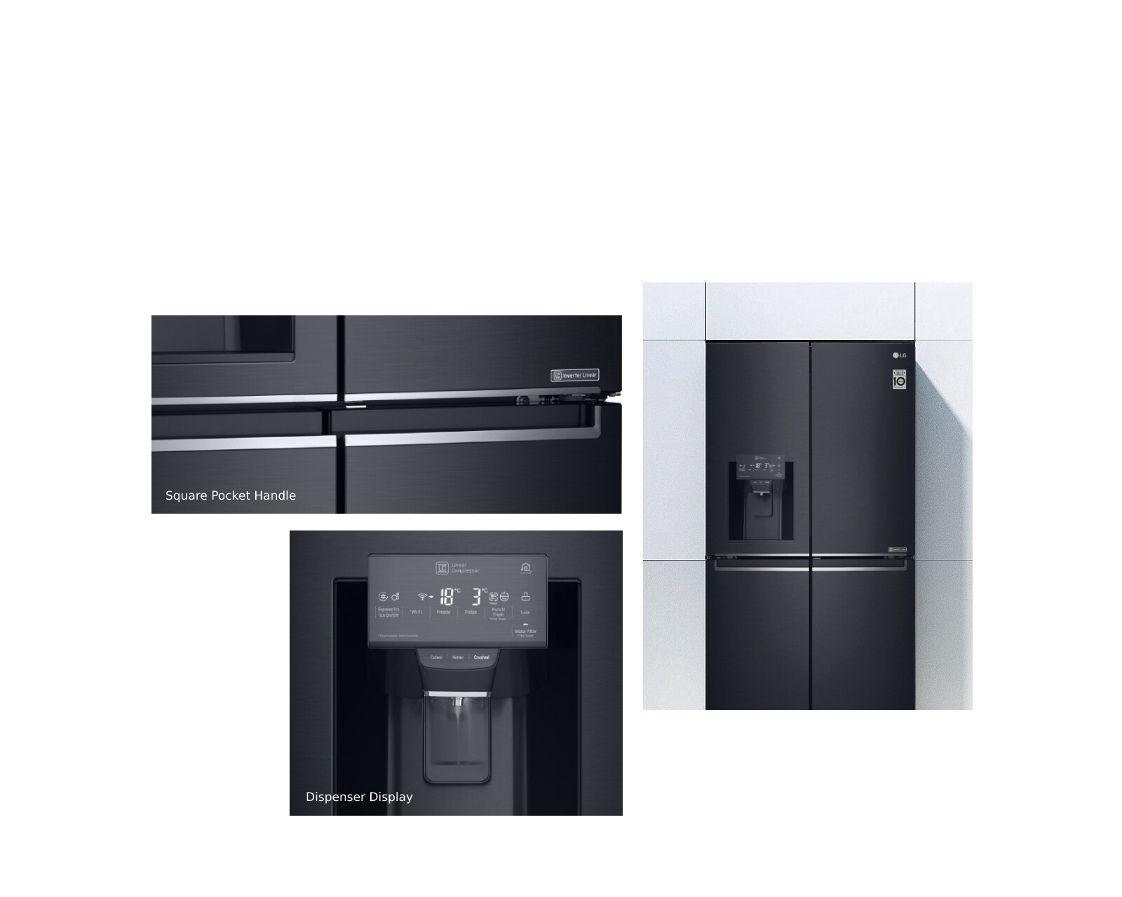 708L French Door Fridge, with Door-in-Door®, in Matte Black