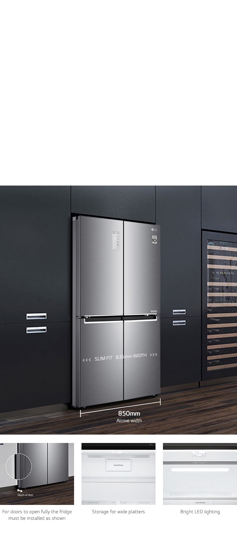 530L Slim French Door Fridge Stainless GFB590PL LG AU