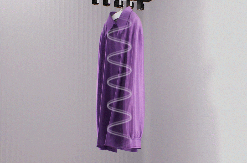Video showcasing shirts in motion, featuring shaking movements