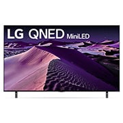 A front view of the LG QNED TV with infill image and product logo on