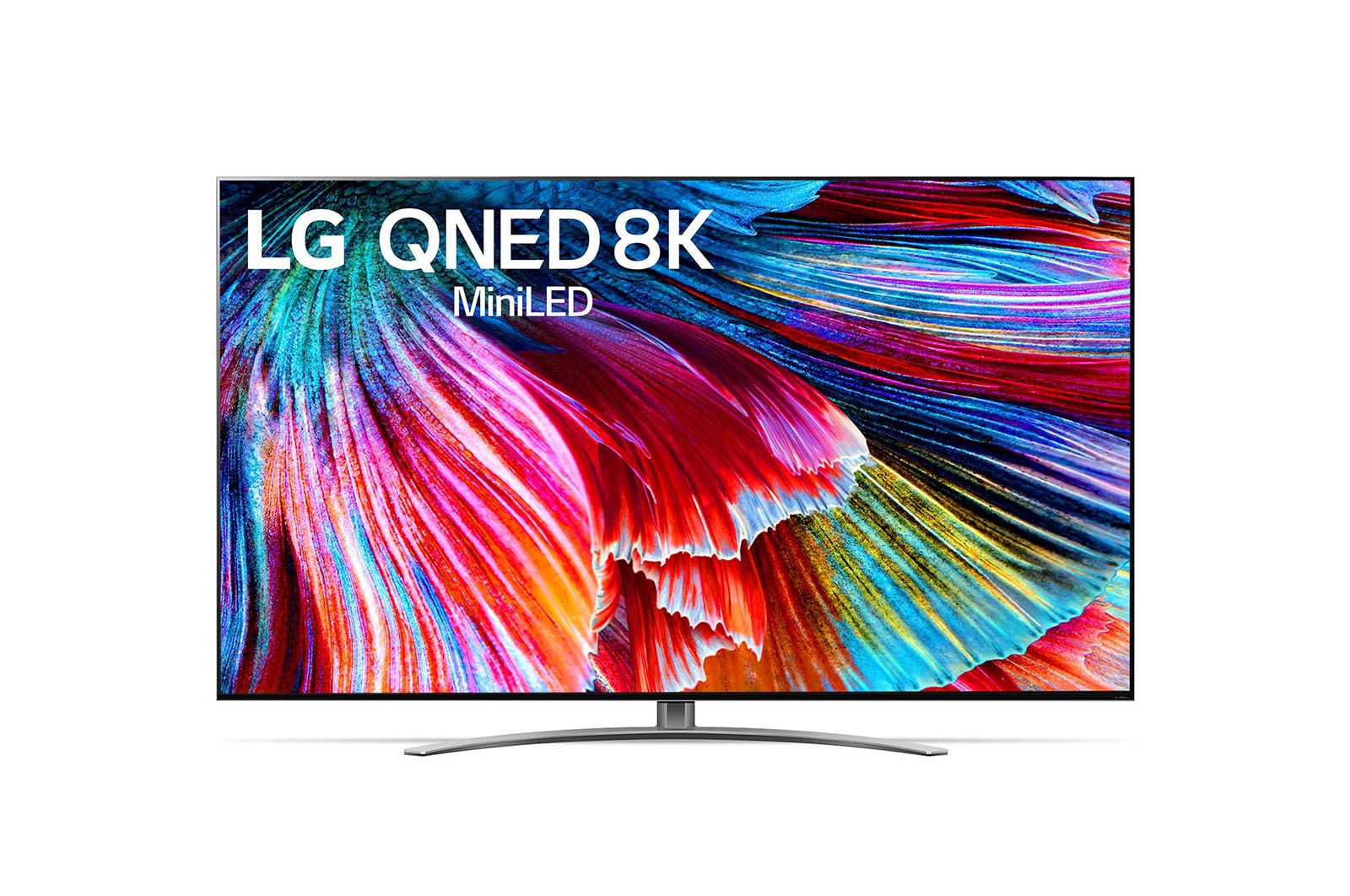 A front view of the LG QNED TV