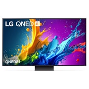 Front view of LG QNED TV, QNED81 with text of LG QNED and 2024 on screen