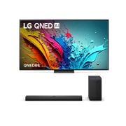 LG 75 inch LG QNED86 4K Smart TV & Q Series Sound Bar S70TY, 75QNED86TSA.S70TY