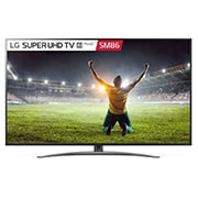Front view of LG Super UHD 4K TV w Tru Motion 200, NanoCell™ Technology, Alpha 7 Gen2 processor &amp; Google Assistant™ 75SM8600PTA