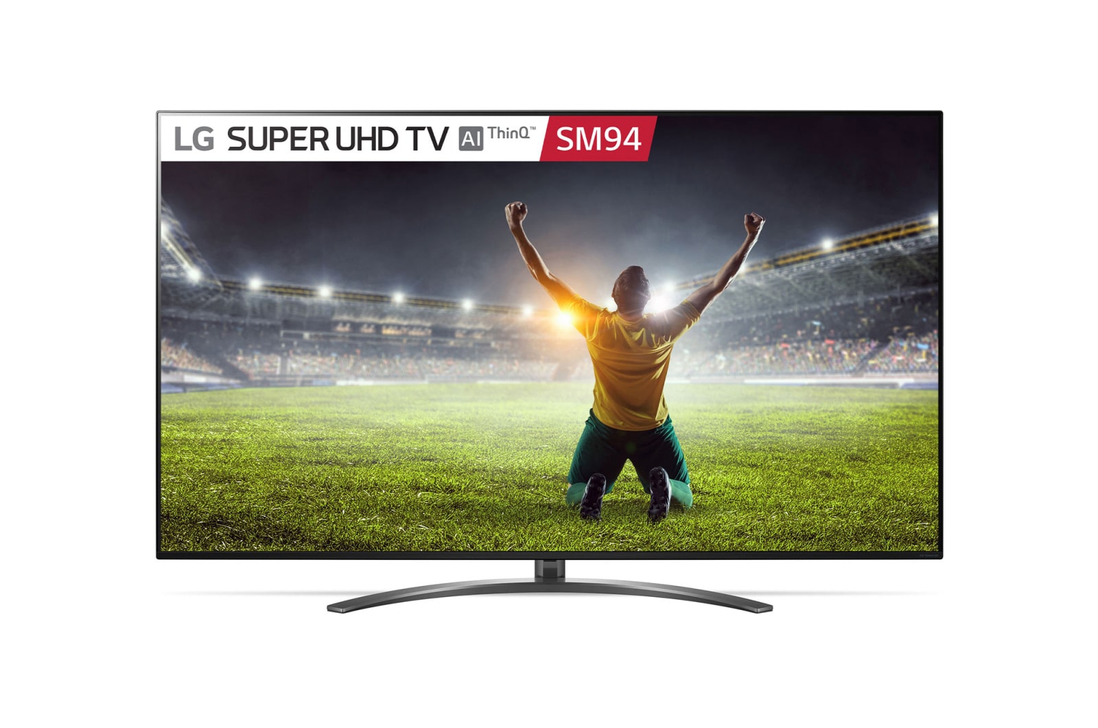 Front view of LG Super UHD 4K TV w Big Screen, NanoCell™ Technology, Alpha 7 Gen2 processor &amp; Google Assistant™ 75SM9400PTA