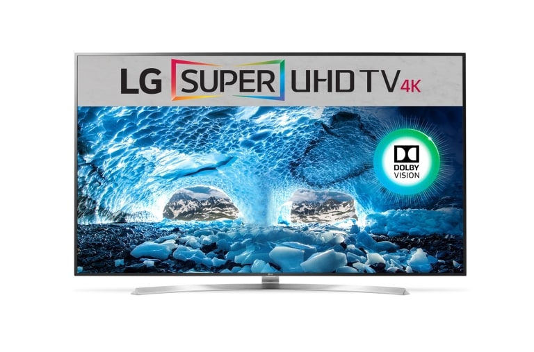 Front view of 75 inch LG SUPER UHD 4K TV 75UH855T