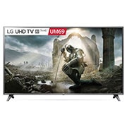 Front view of LG UHD 4K TV w webOS Smart TV 75UM6970PTB