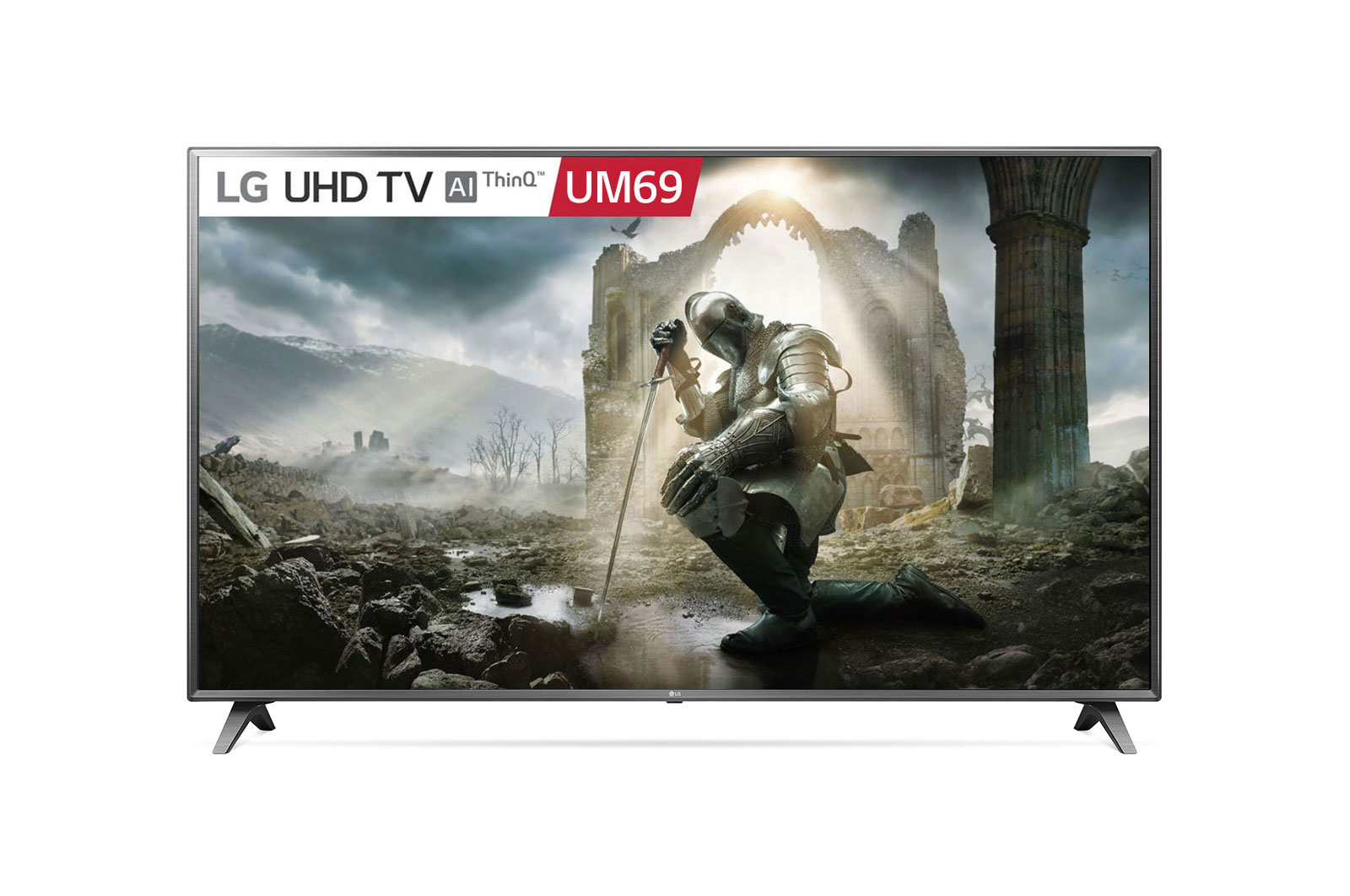 Front view of LG UHD 4K TV w webOS Smart TV 75UM6970PTB