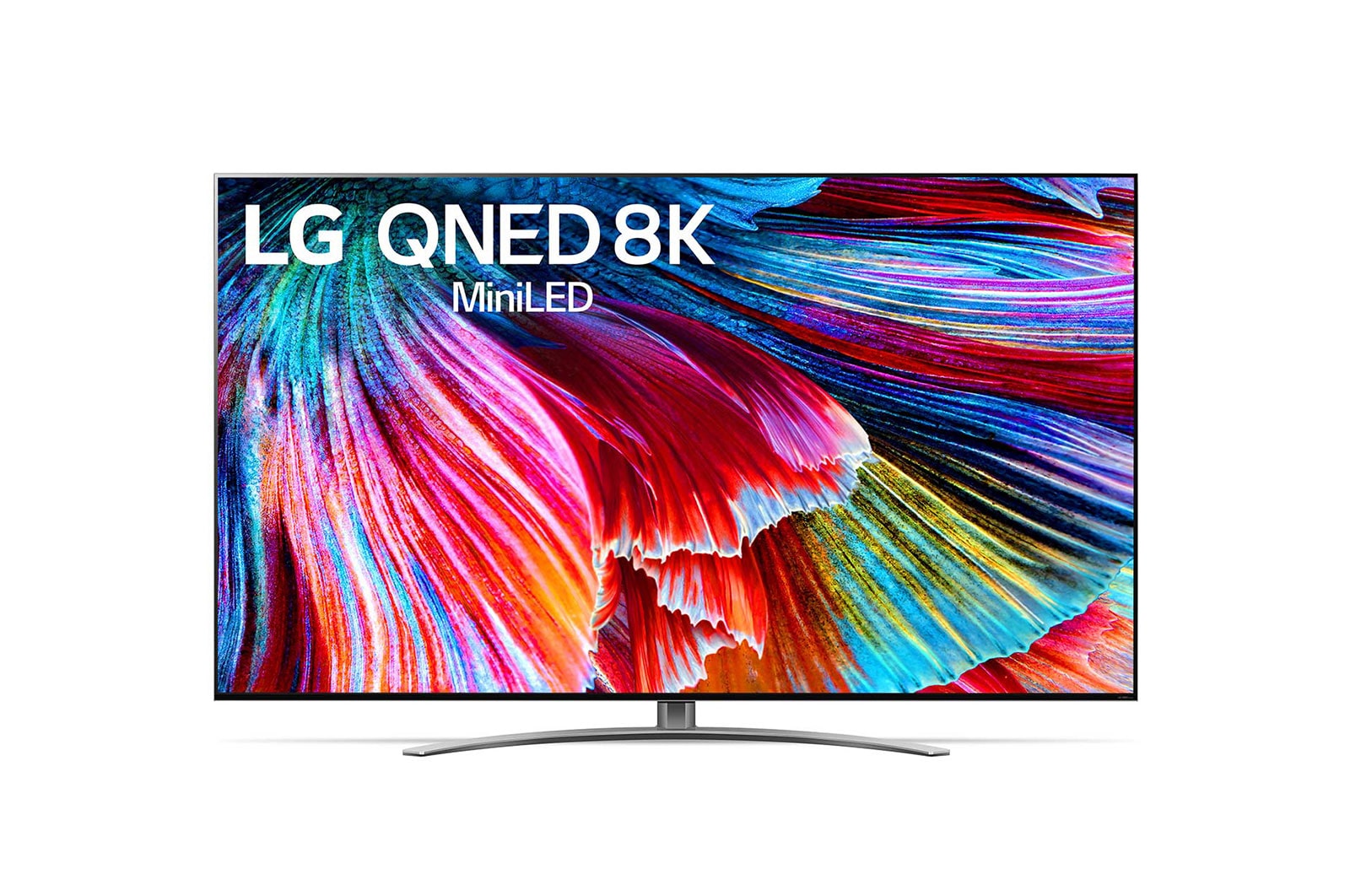 A front view of the LG QNED TV