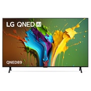 Front view of LG QNED TV, QNED89 with text of LG QNED and 2024 on screen
