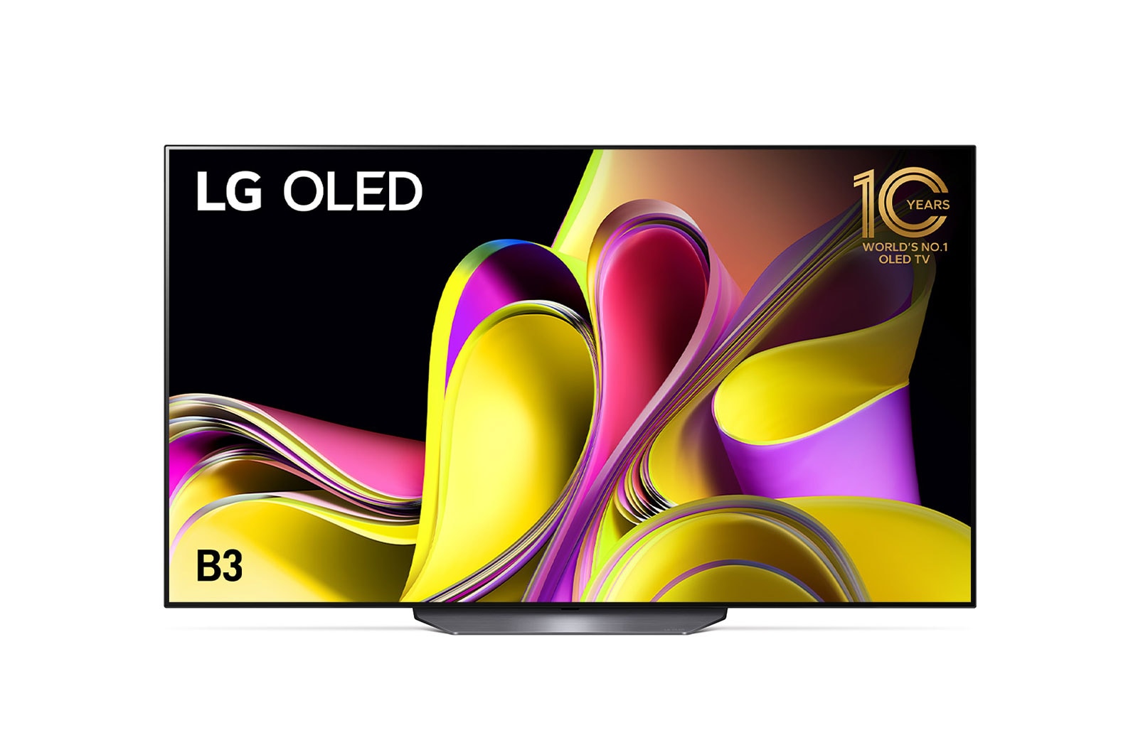 Front view with LG OLED and 10 Years World No.1 OLED Emblem.