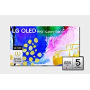 Front view with LG OLED evo Gallery Edition on the screen