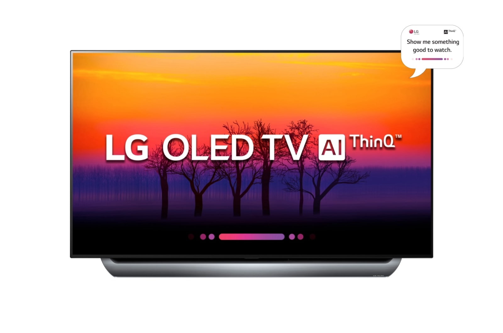 Front view of LG OLED TV C8 77 inch OLED77C8PTA