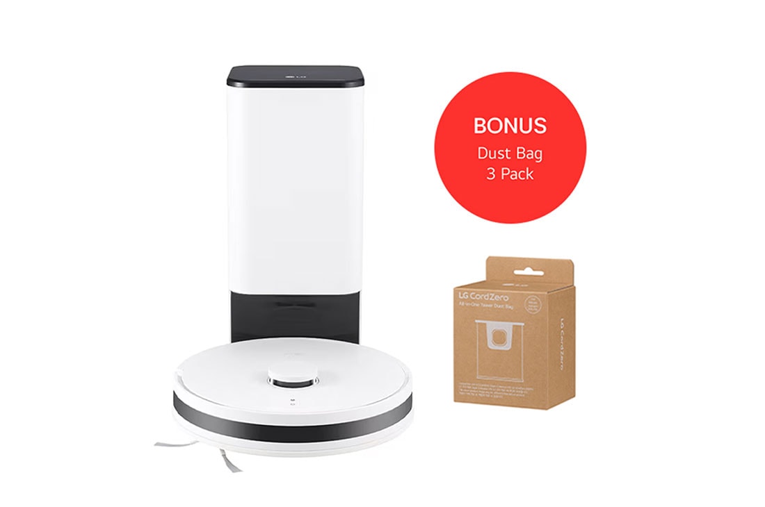 LG R5T-Auto Robot Vac + BONUS Dust Storage Bags, R5T-AUTO-D