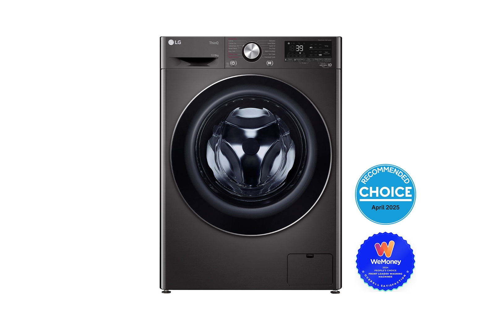 Front view of 12/8kg Series9 Front Washer Dryer Combo WVC9-1412B