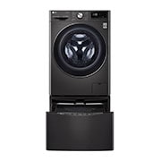 Front view of 11kg Total Washing Load TWINWash® System including LG MiniWasher WV9-1409B-WTP20BK