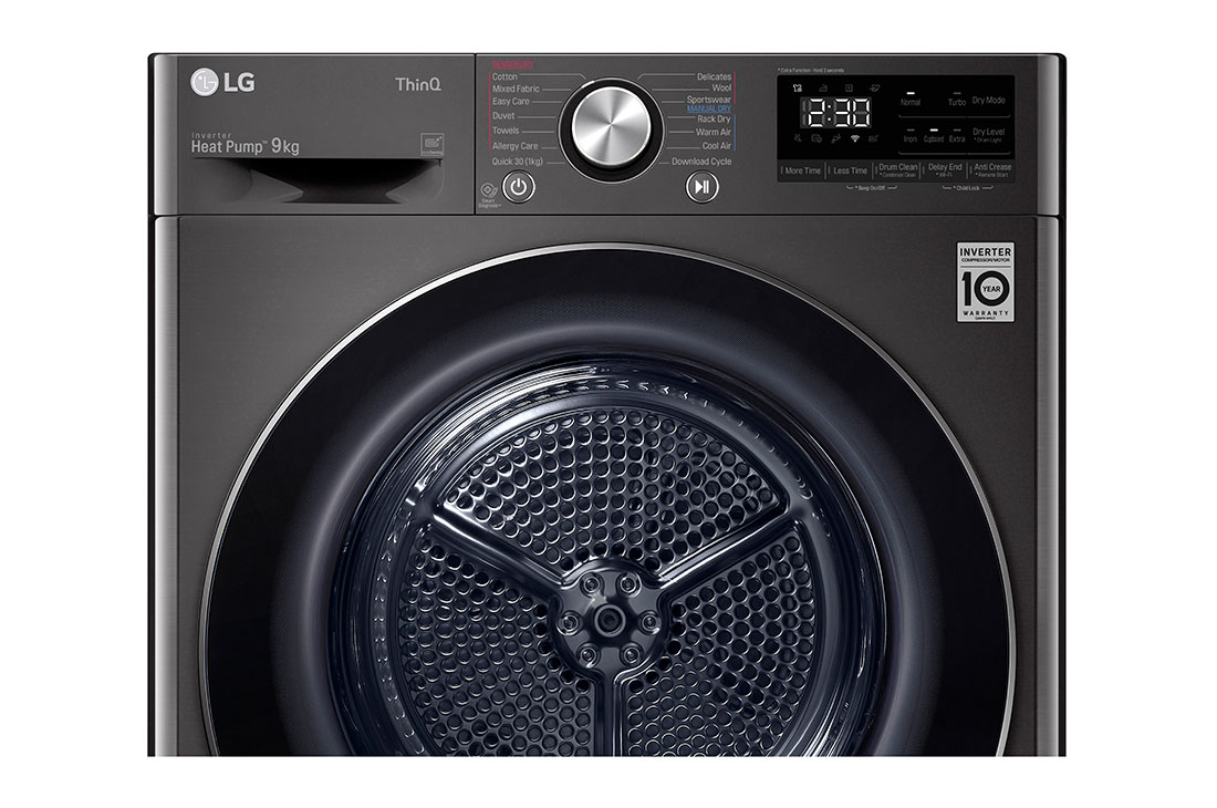 LG 9kg Series 9 Heat Pump Dryer - 9 Star, DVH9-09B