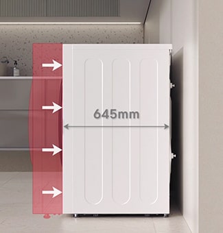 Arrows indicate a reduced depth of product in comparison to predecessor model