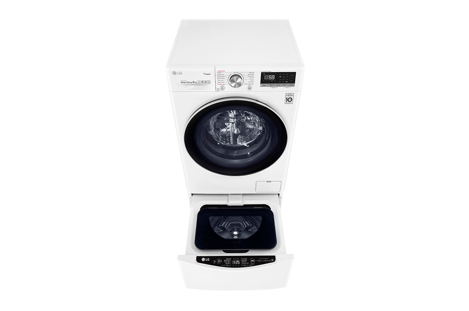 LG 10kg Total Washing Load TWINWash® System including LG MiniWasher, WV7-1408W-WTP20WY
