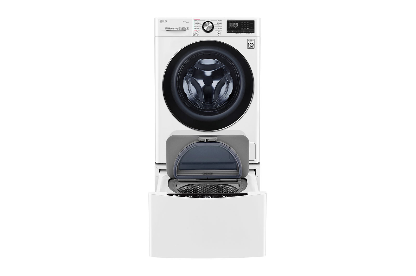 LG 10kg Total Washing Load TWINWash® System including LG MiniWasher, WV9-1408W-WTP20WY