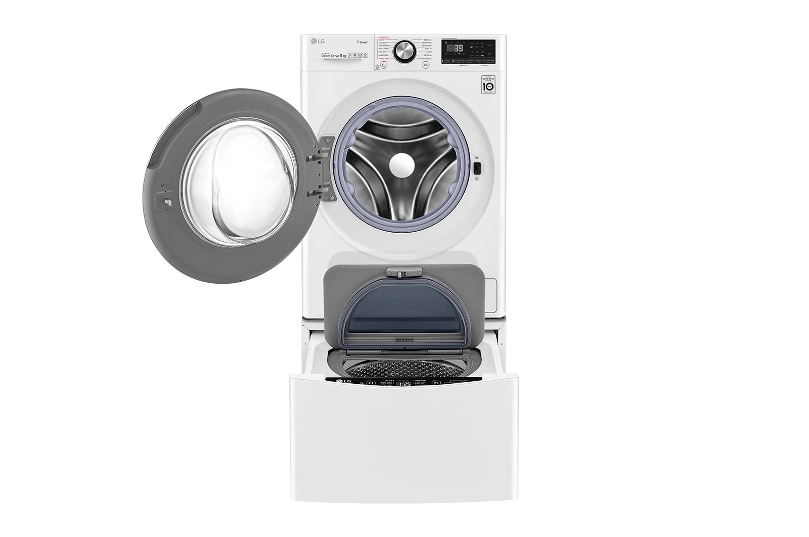 LG 10kg Total Washing Load TWINWash® System including LG MiniWasher, WV9-1408W-WTP20WY