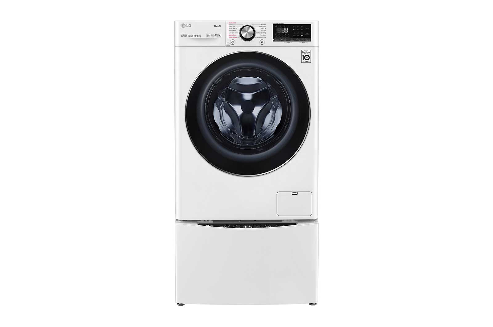 Front view of 12kg Total Washing Load TWINWash® System including LG MiniWasher WVC9-1410W-WTP20WY