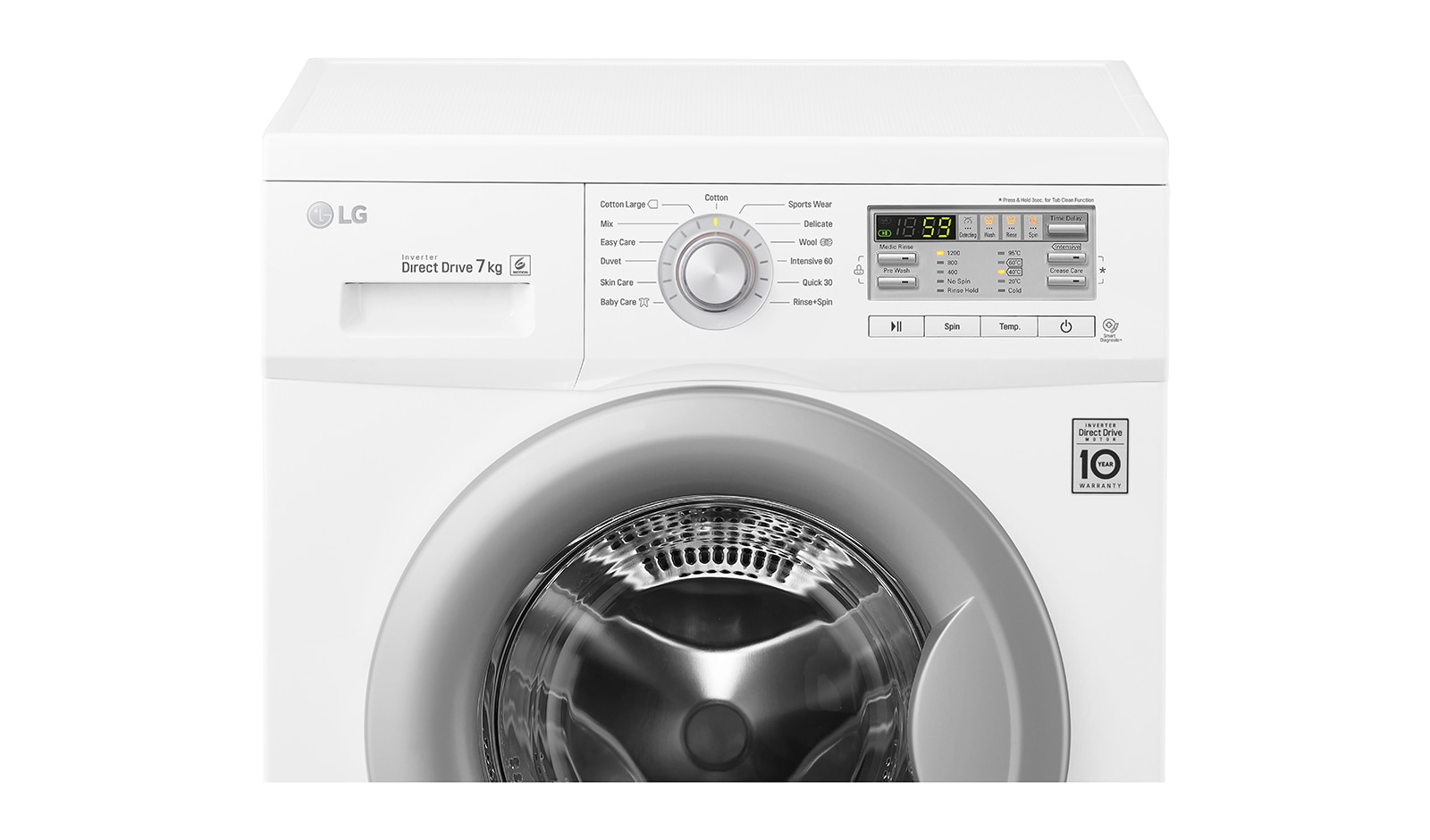 LG 7kg Direct Drive Front Loader Washing Machine, WD12021D6