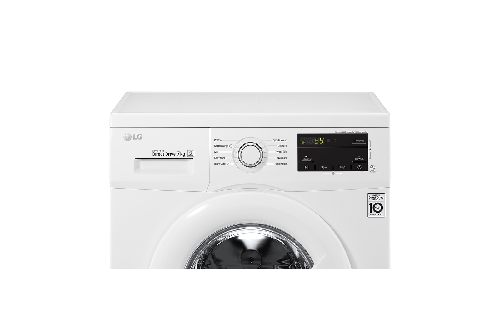 LG 7kg Front Loader Washing Machine, WD1207ND