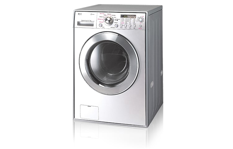 Front view of White 9/5kg Steam Washer &amp; Dryer with 10 Year Direct Drive Motor Warranty (WELS 4.5 Star, 77 Litres per wash) WD12490FD