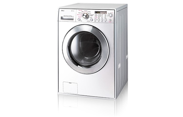 Front view of White 10/6kg Steam Washer &amp; Dryer with 10 Year Direct Drive Motor Warranty (WELS 4.5 Star, 86 Litres per wash) WD12570FD