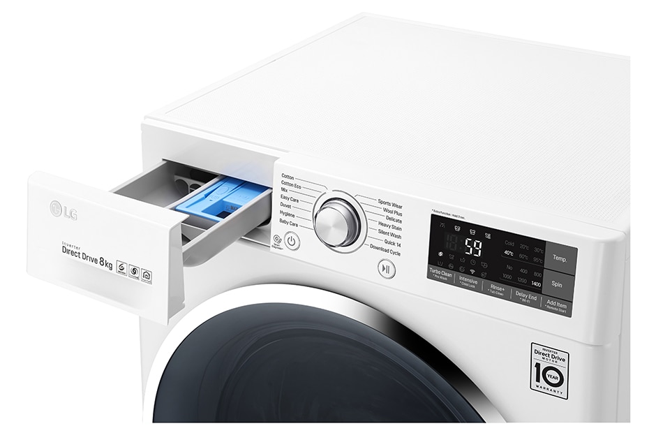 LG 8kg Front Load Washing Machine with Turbo Clean®, WD1408NCW