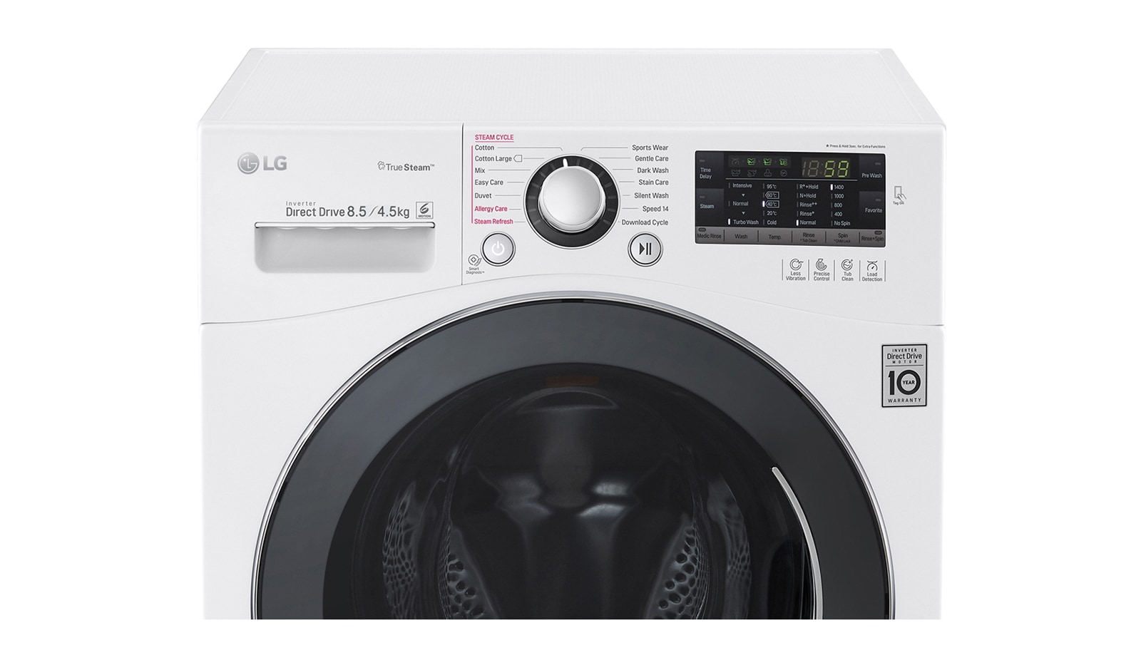 Lg truesteam front load washer hot sale