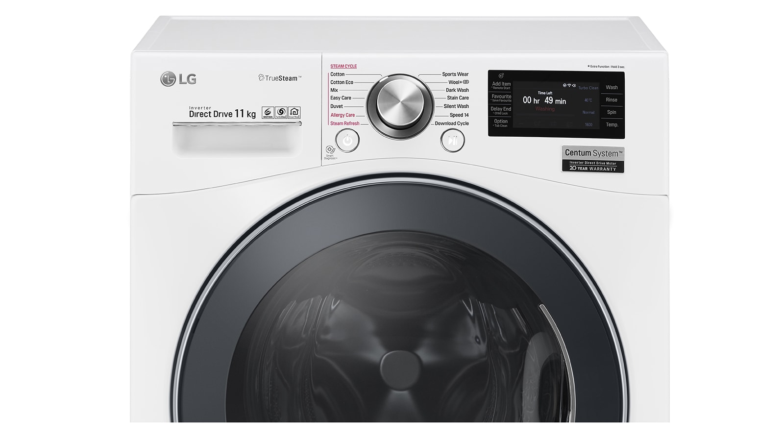 LG 11kg Centum™ Front Load Washer with Inverter Direct Drive Motor, WD1611SMW2