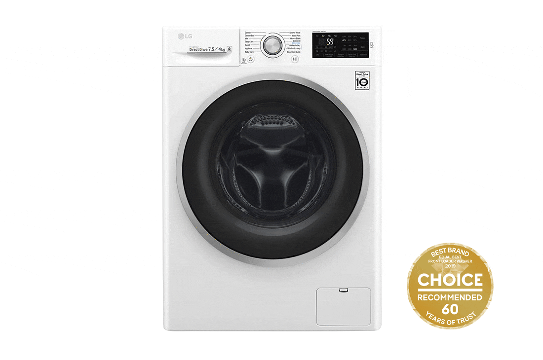 7.5kg 4kg Front Loader Washer Dryer Combo with 6 Motion Direct Drive WDC1475NCW LG AU