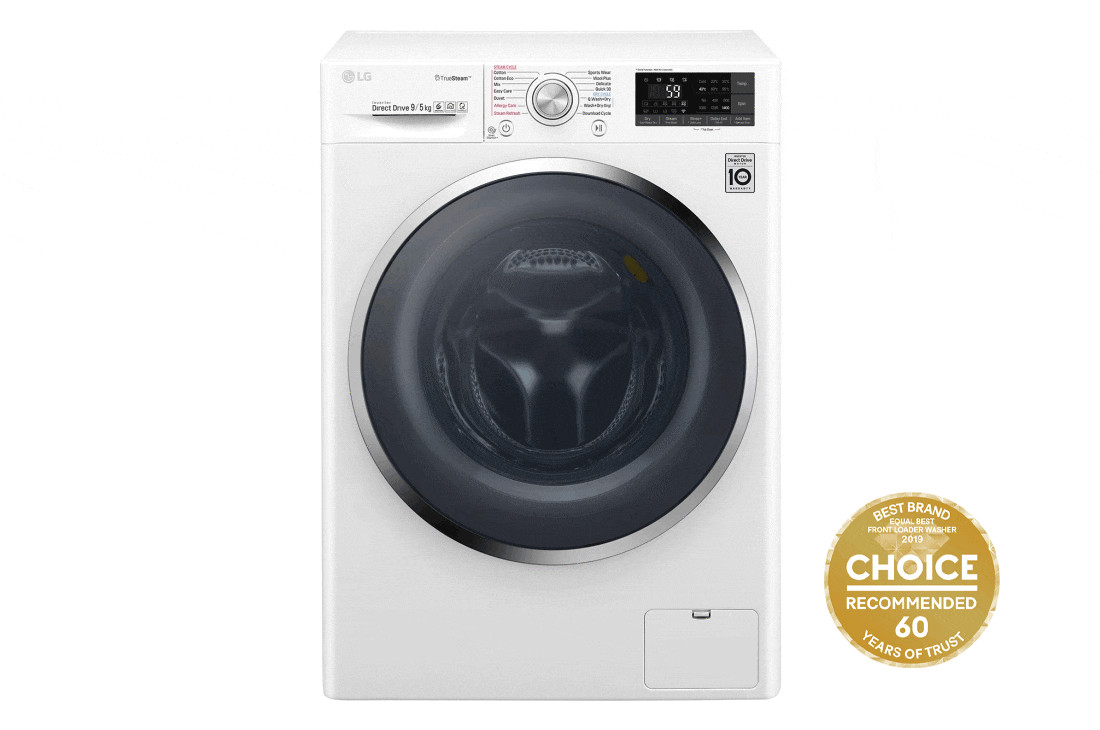 9kg/5kg Front Load Washer Dryer Combo with True Steam® WTW1409HCW LG AU