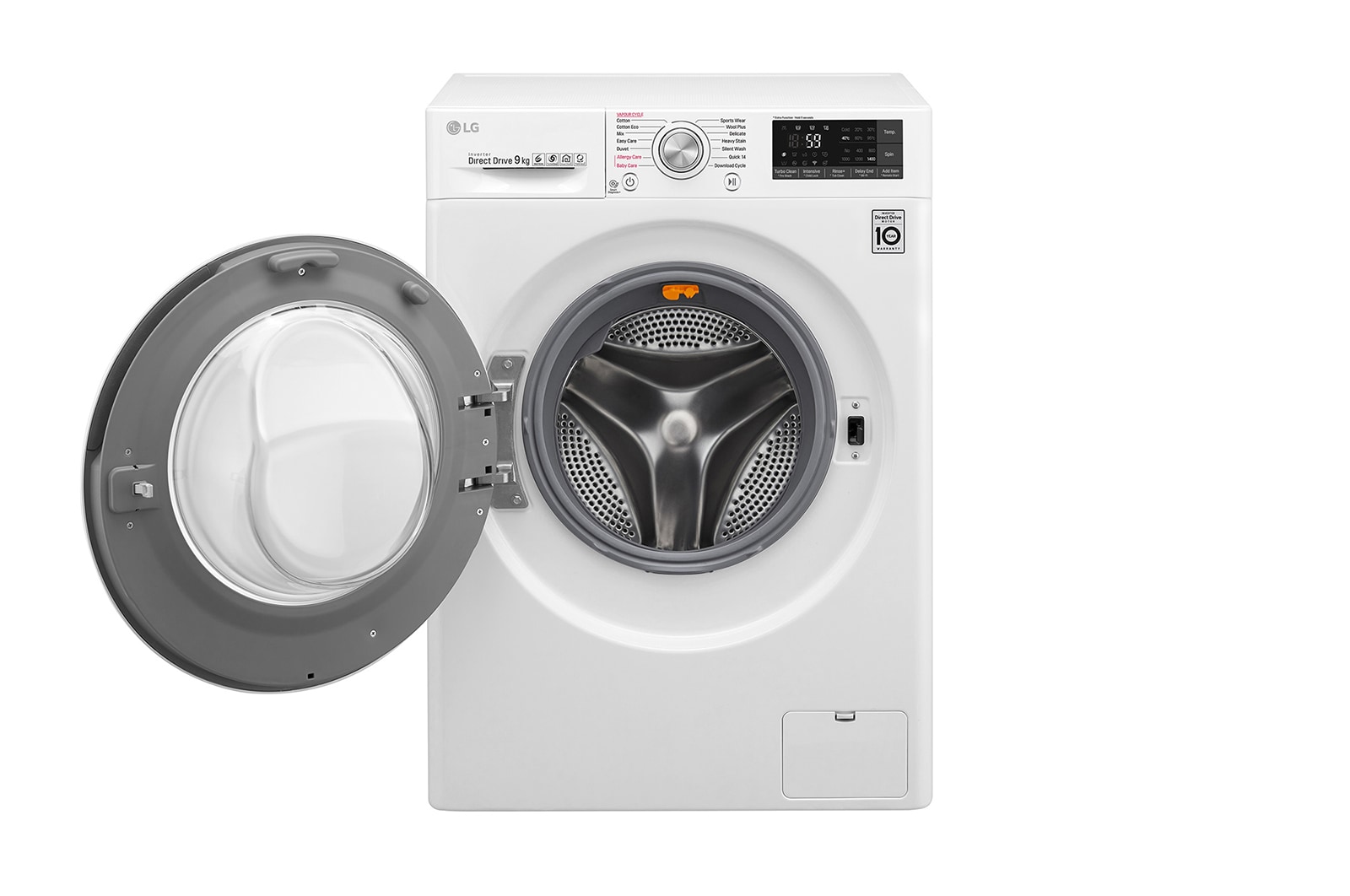 LG 9kg Front Load Washing Machine with Vapour, WTW1409VCW