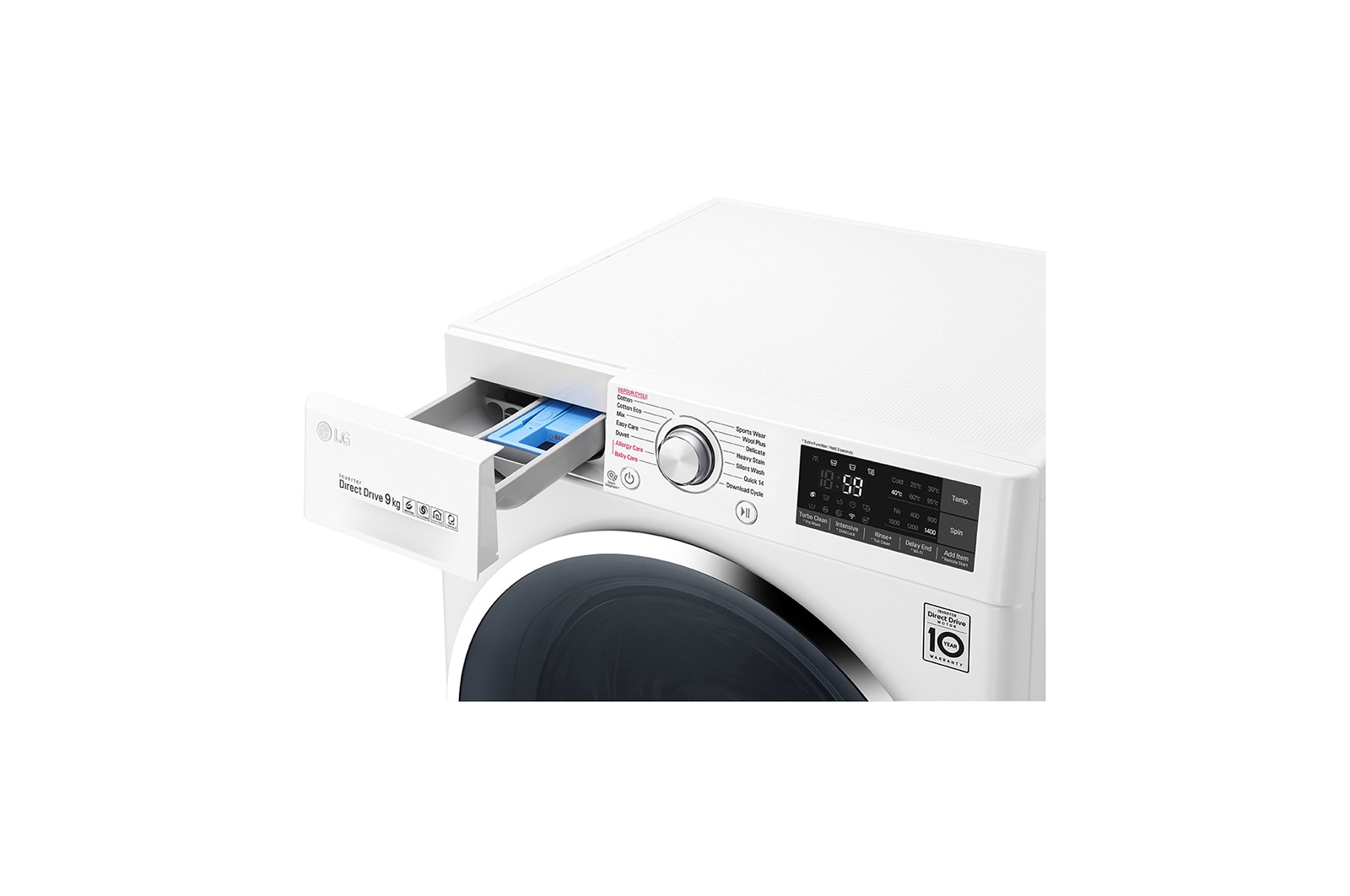 9kg Front Load Washing Machine with Vapour WTW1409VCW LG AU