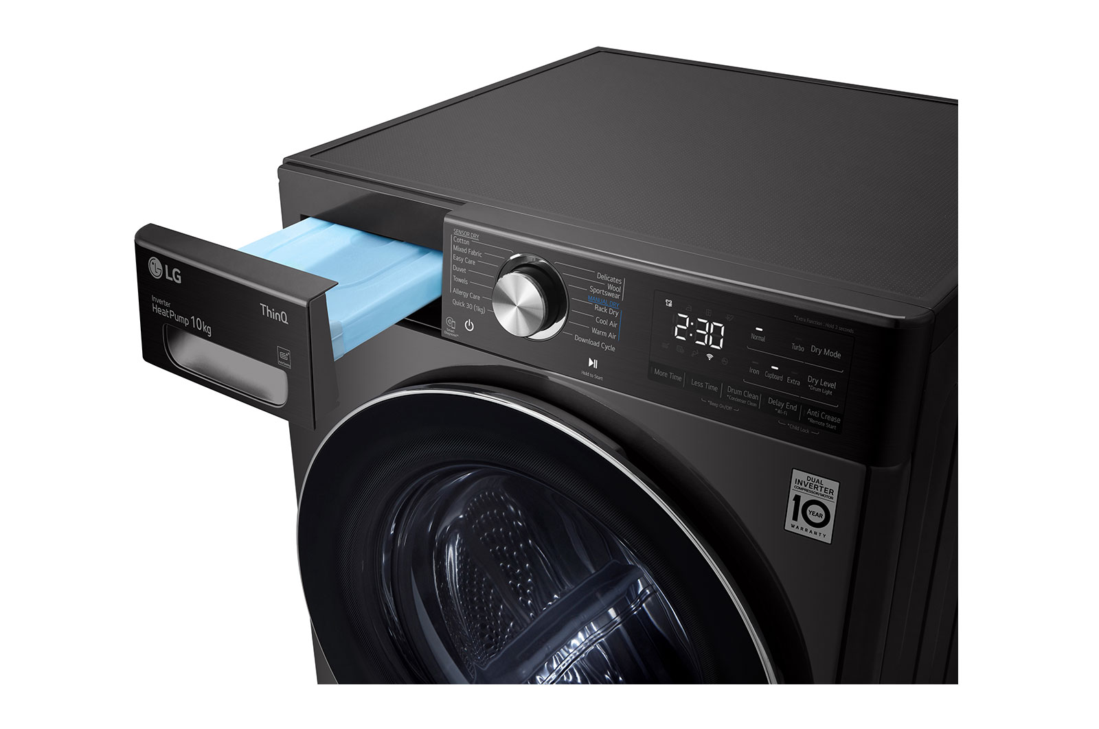 LG 12kg Series 10 Front Load Washing Machine + 10kg Heat Pump Dryer Stacking Kit Bundle, WV10-1412SB