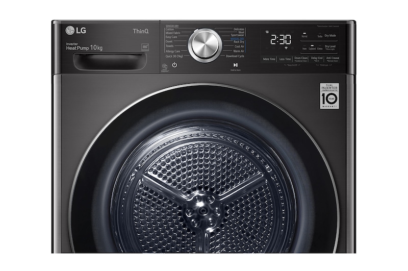 LG 12kg Series 10 Front Load Washing Machine + 10kg Heat Pump Dryer Stacking Kit Bundle, WV10-1412SB