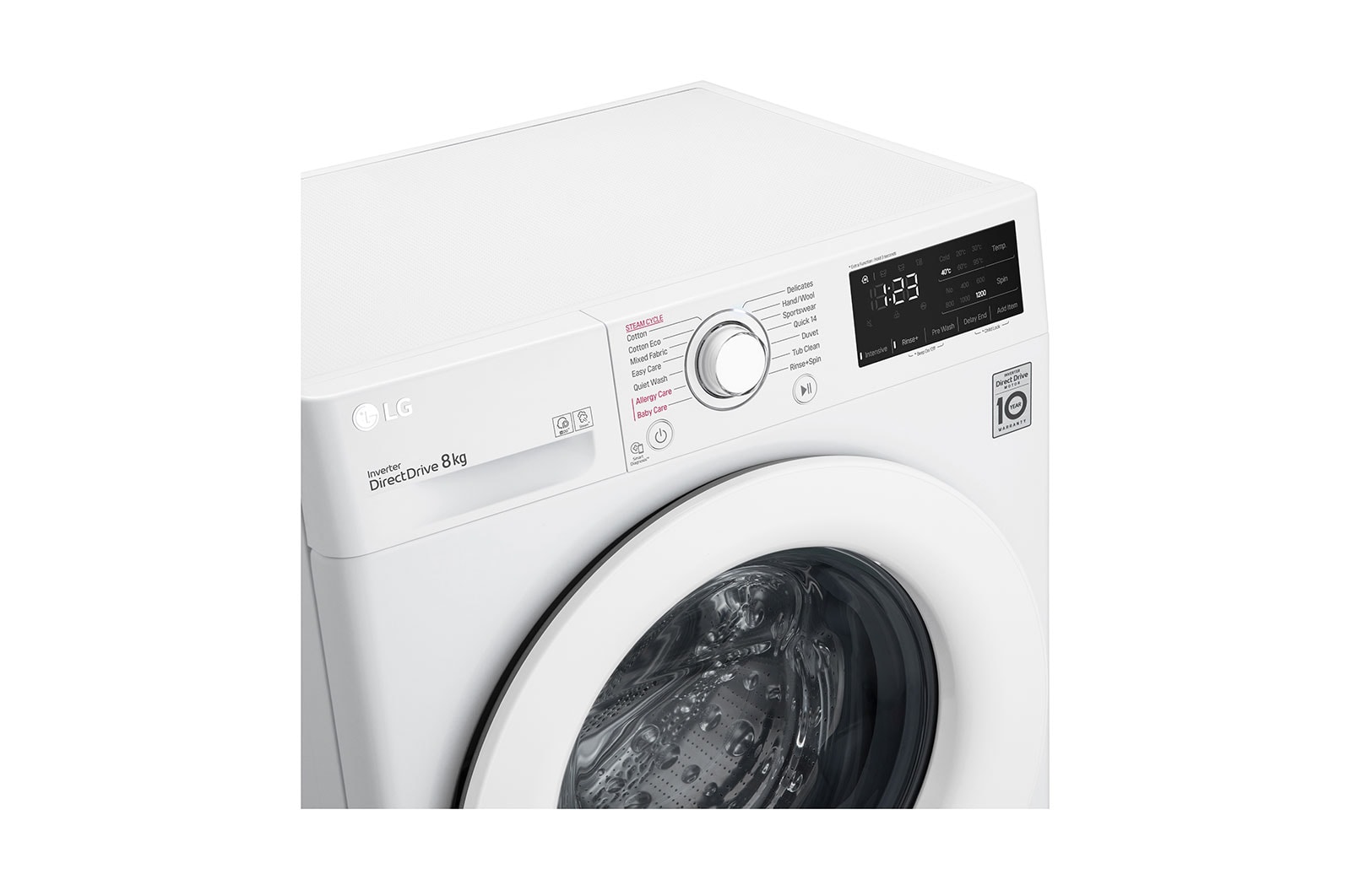 LG 8kg Front Loader Washing Machine with 6 Motion Direct Drive, WV3-1208W