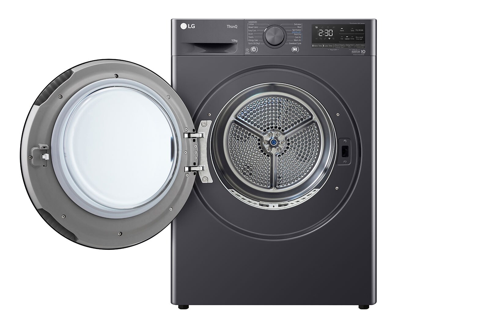 LG 10kg Series 6 Front Load Washing Machine + 10kg Series 5 Heat Pump Dryer Bundle - Grey Finish, WV6-1410SG