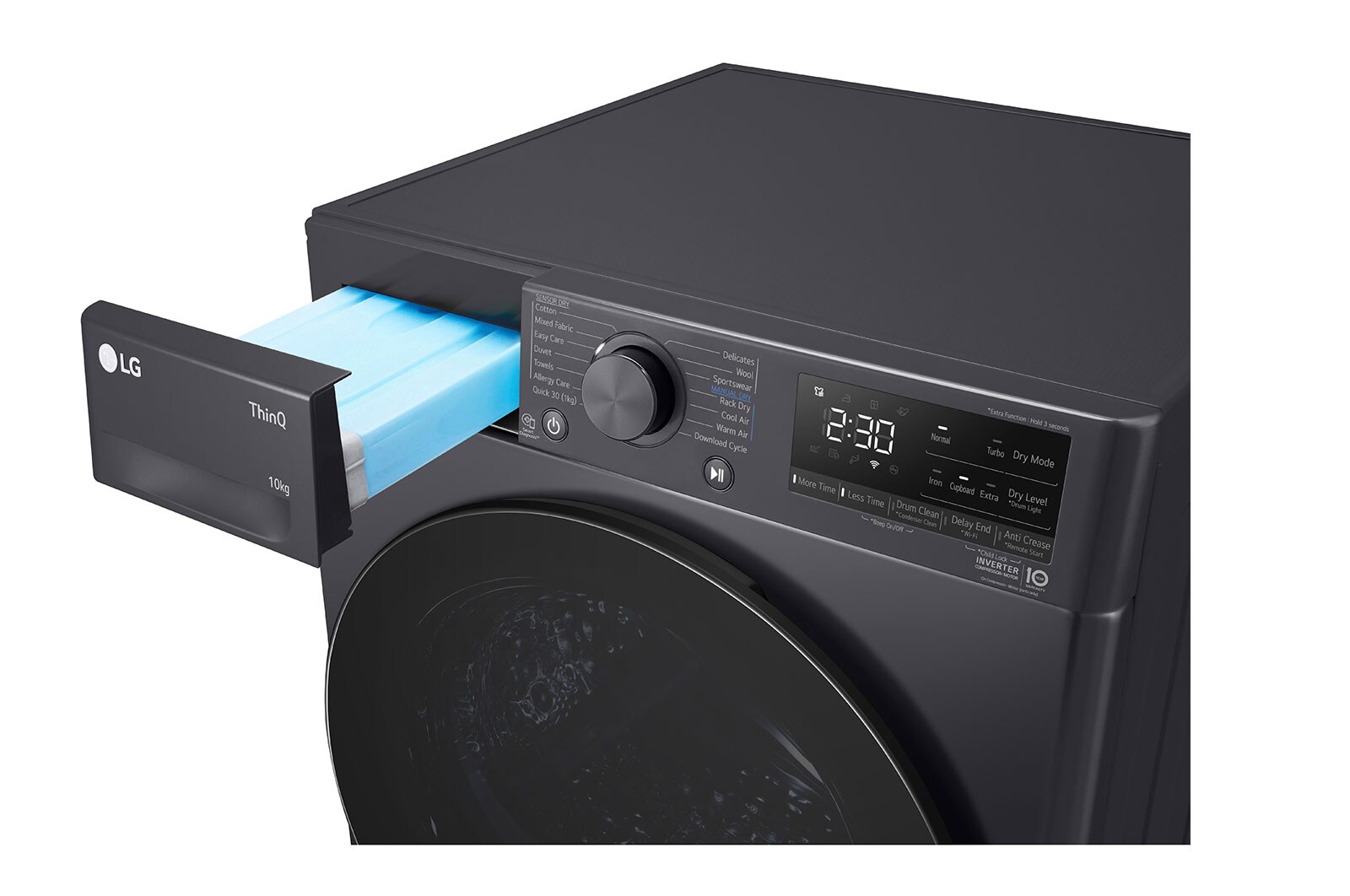 LG 10kg Series 6 Front Load Washing Machine + 10kg Series 5 Heat Pump Dryer Bundle - Grey Finish, WV6-1410SG