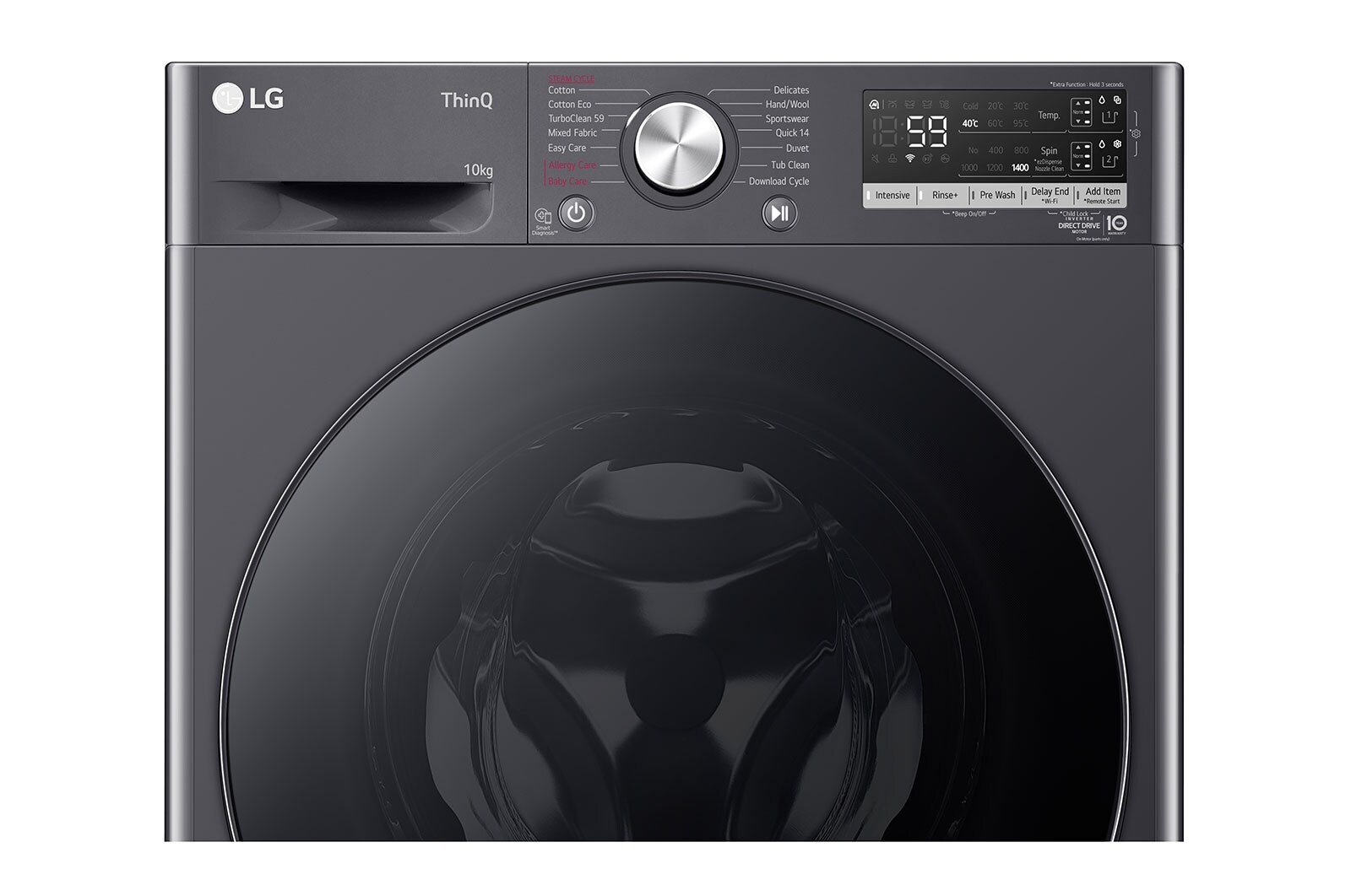 LG 10kg Series 6 Front Load Washing Machine + 10kg Series 5 Heat Pump Dryer Bundle - Grey Finish, WV6-1410SG