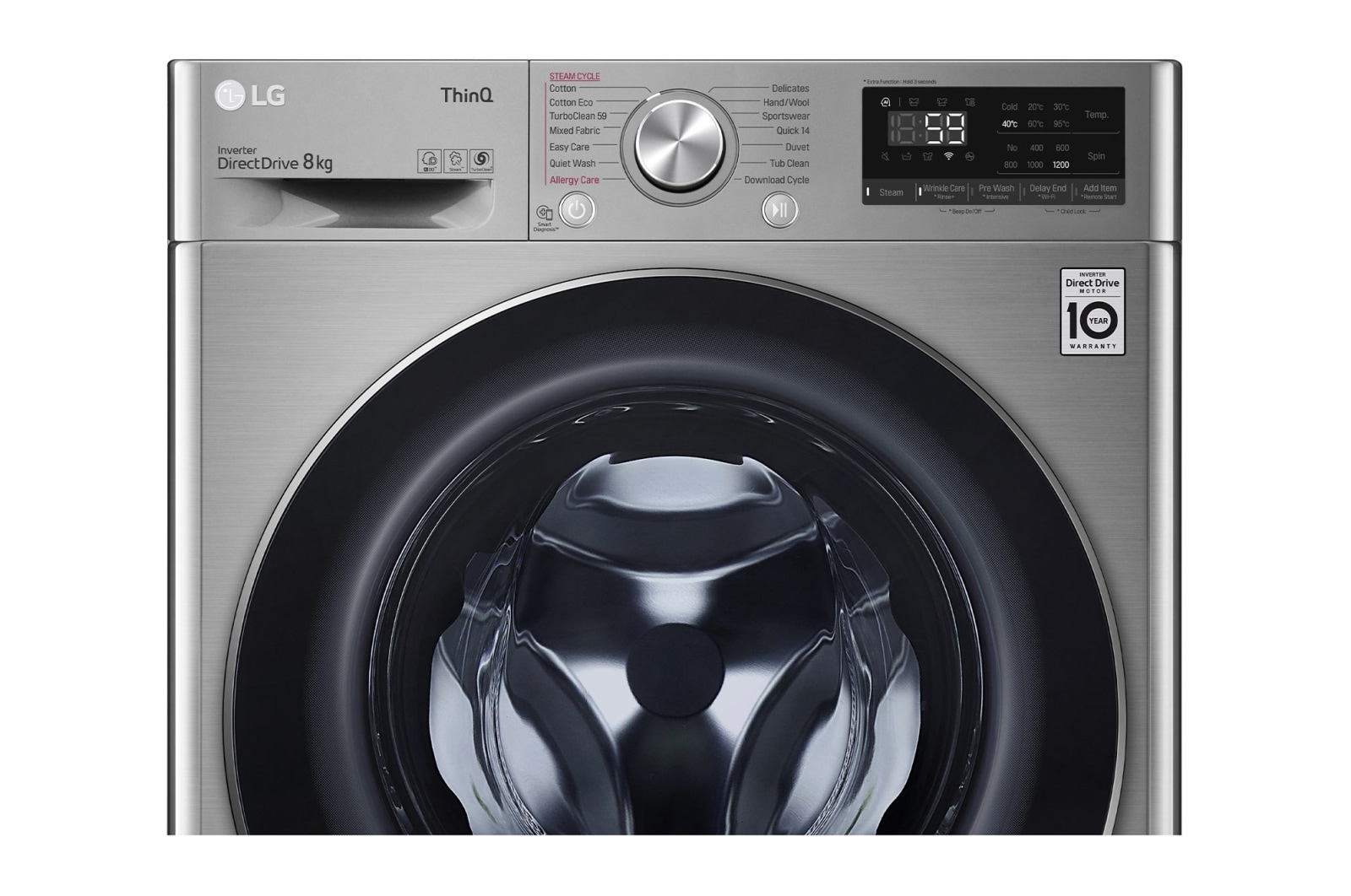 LG 8kg Front Load Washing Machine with Steam+, WV7-1208V