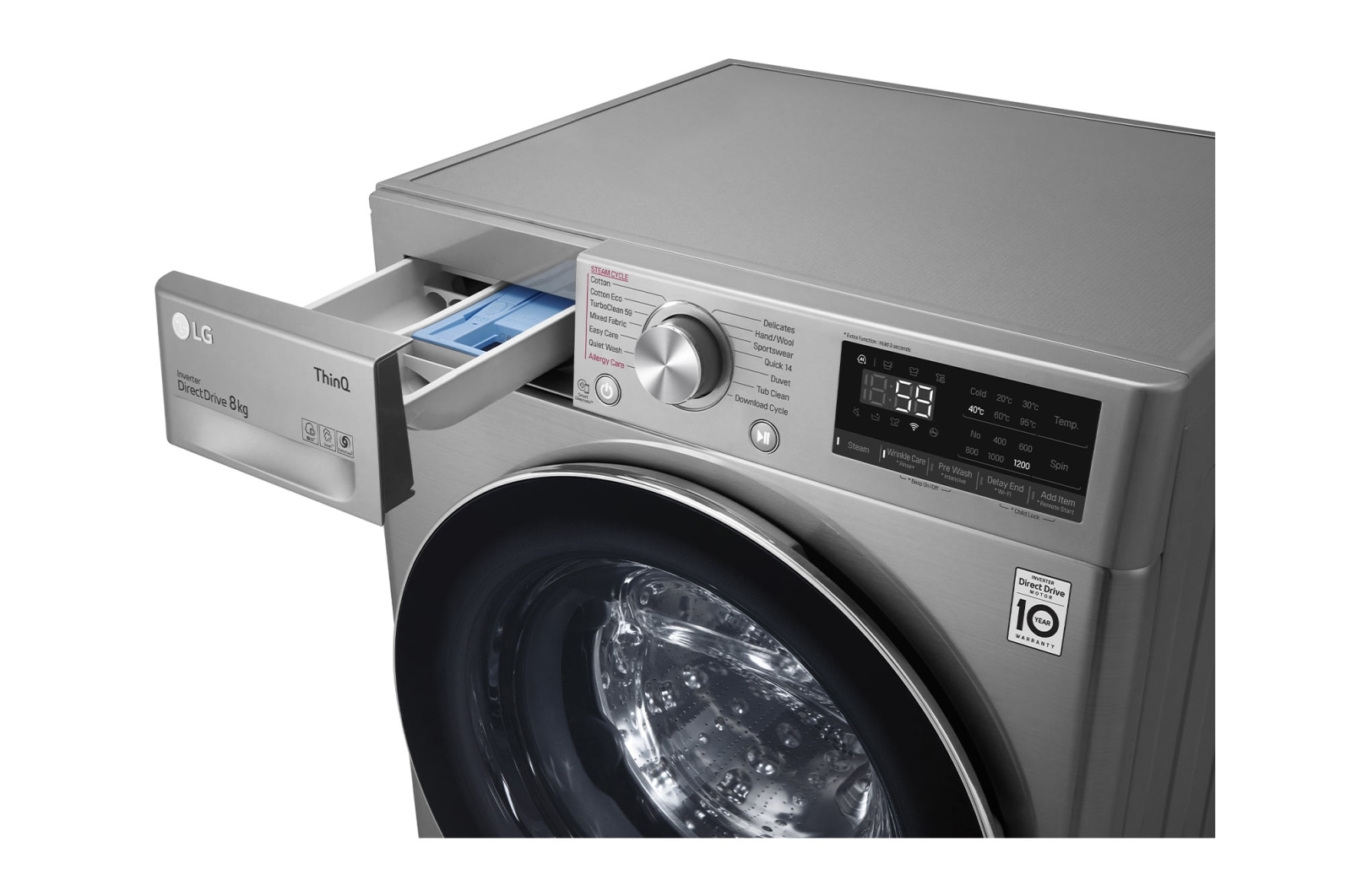 LG 8kg Front Load Washing Machine with Steam+, WV7-1208V