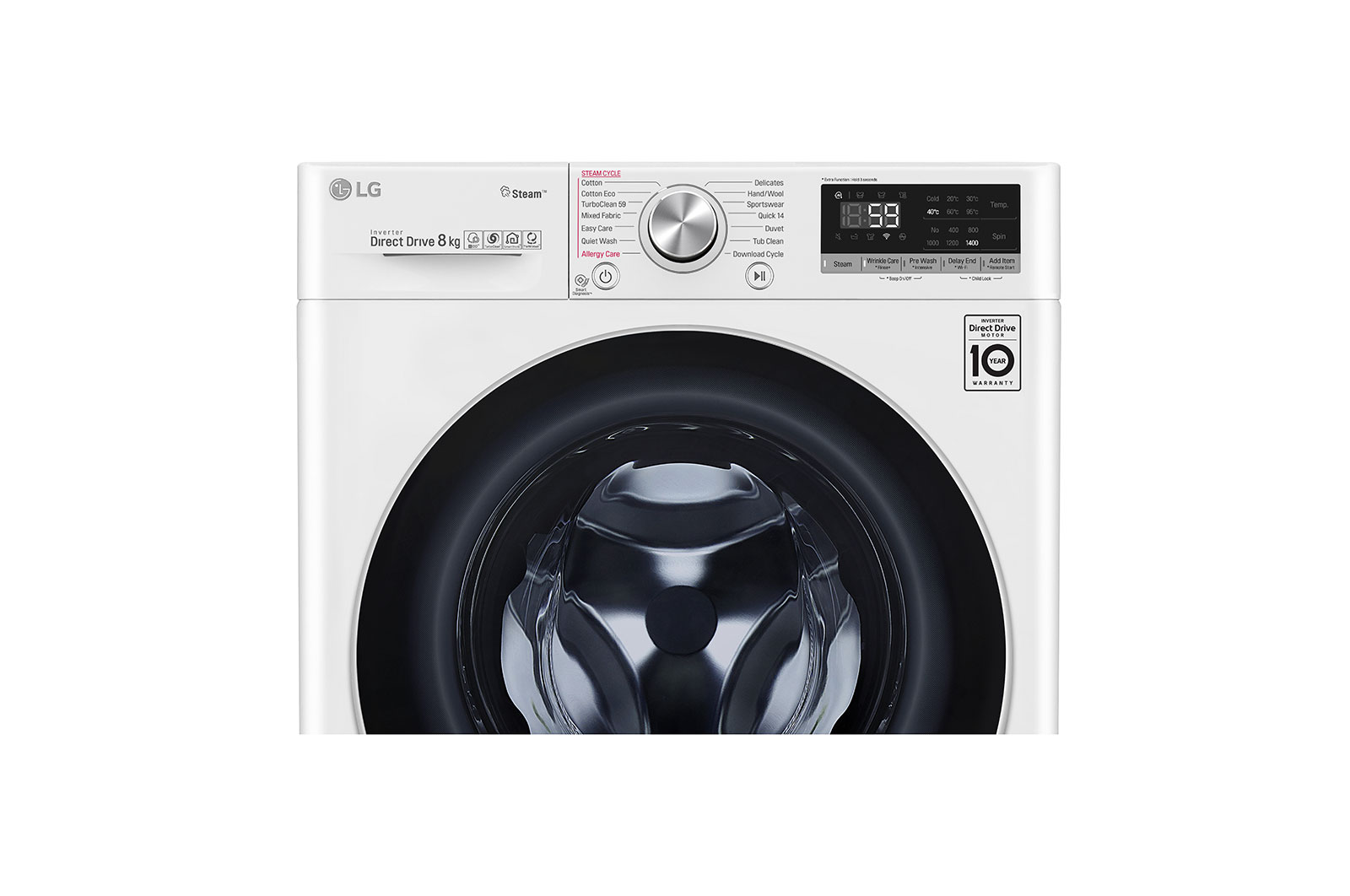 LG 8kg Front Load Washing Machine with Steam+, WV7-1408W