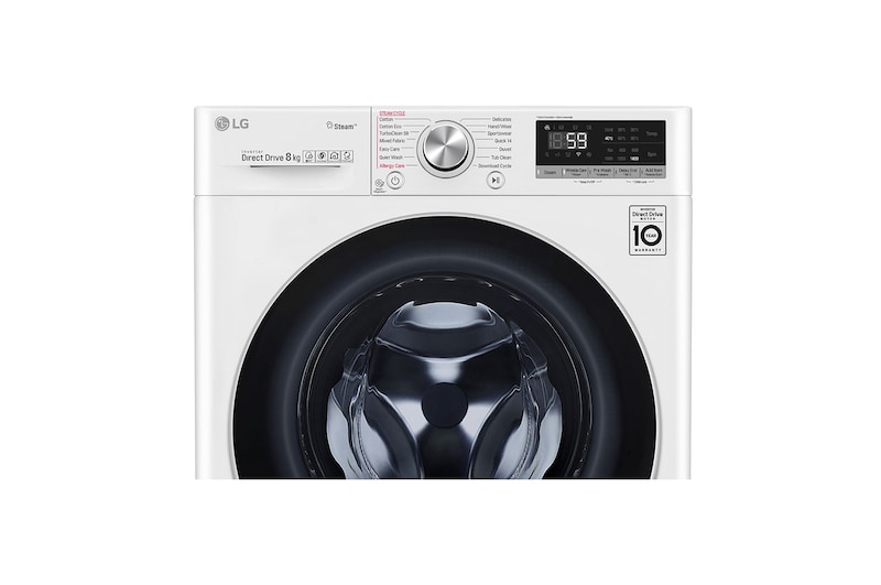 LG 8kg Front Load Washing Machine with Steam+, WV7-1408W