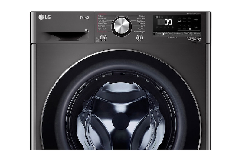 LG 8kg Series 9 Front Load Washer - Steam+, WV9-1408B