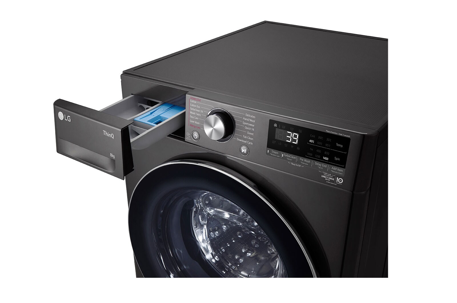 LG 8kg Series 9 Front Load Washer - Steam+, WV9-1408B