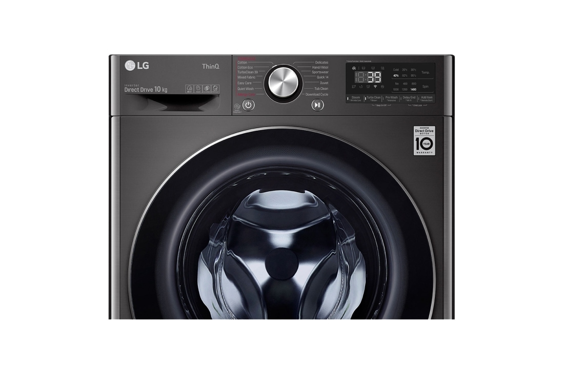 LG 10kg Series 9 Front Load Washer - Steam+, WV9-1410B